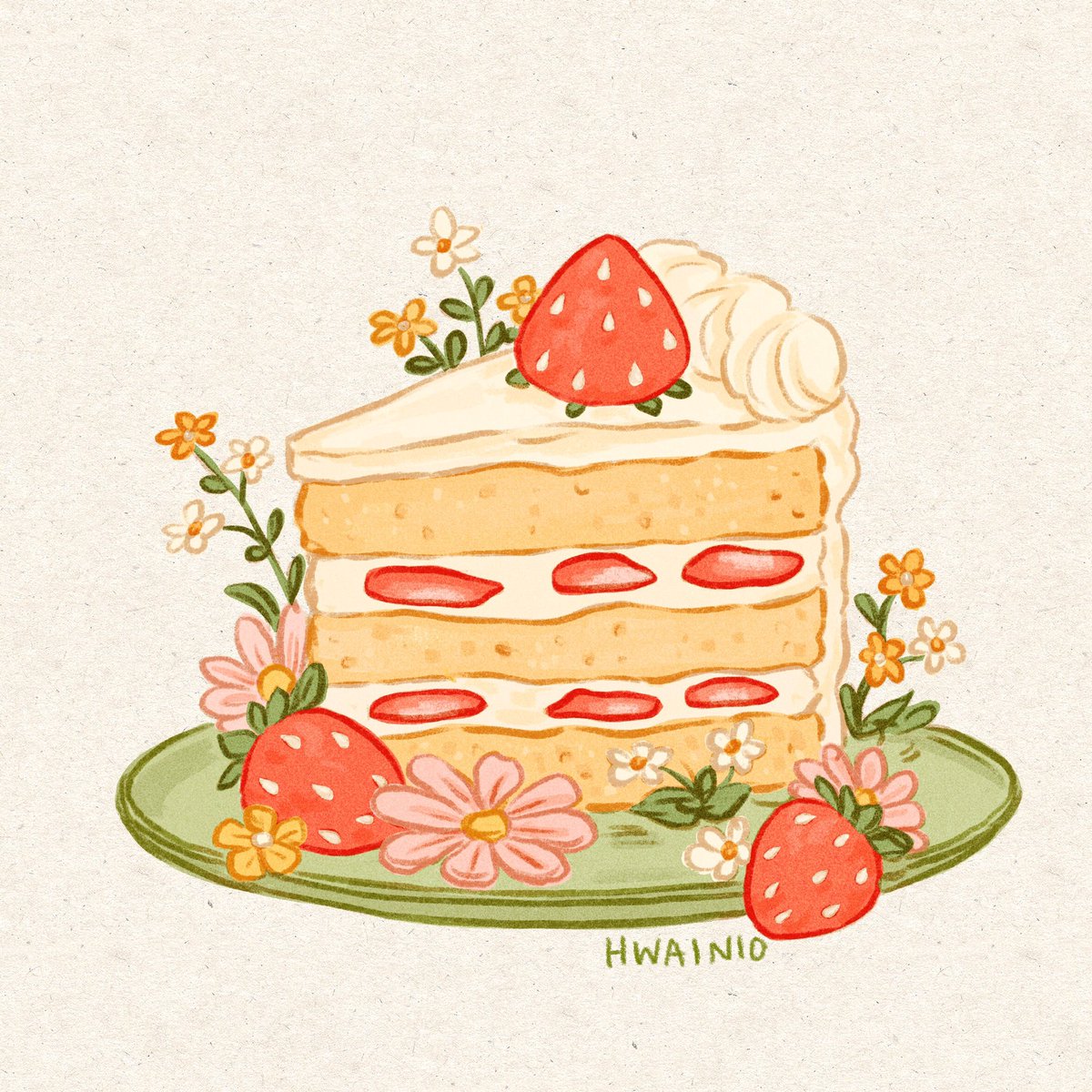 「Remember to eat some cake today!  」|🌿🍄 Hanna 🍄🌿 in Japan!のイラスト
