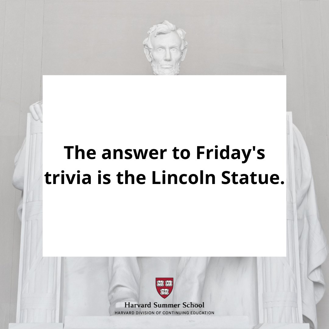 The answer to Friday's trivia is the Lincoln Statue.