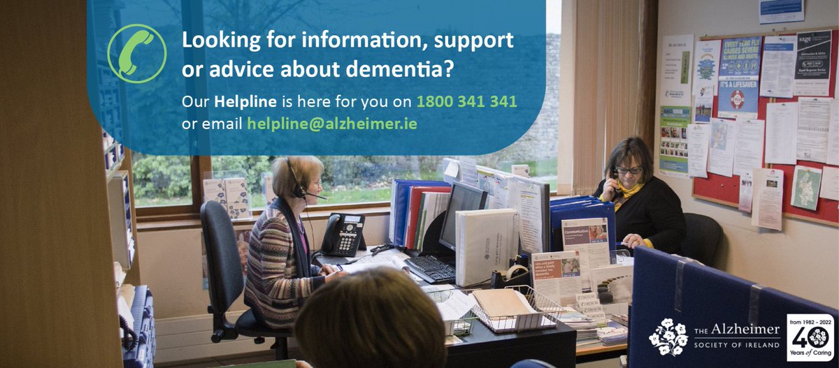 The Alzheimer Society of Ireland’s National Helpline is a confidential information and support service for people with dementia and their families, carers anyone concerned about their memory and those working or studying in the field.

Call us on 1800 341 341

#DementiaSupports