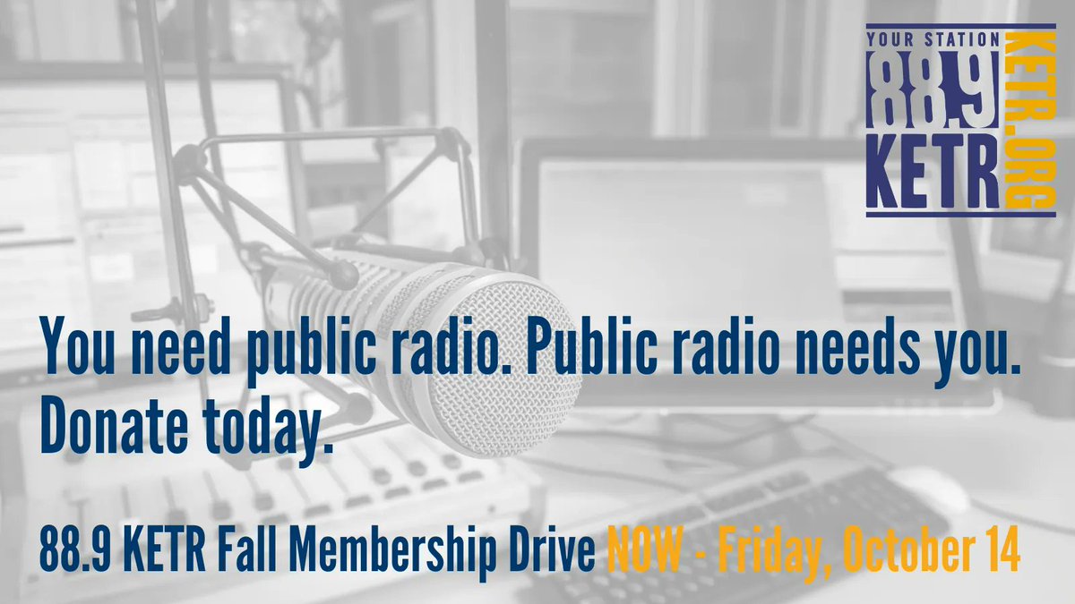 ketrradio's tweet photo. It’s time to give: KETR’s Fall Membership Drive is happening NOW-10/14! Help keep the programs you love on the air by becoming a new KETR member or renewing your support. With your gift, you’ll be doing your part to keep local public radio thriving! Give: https://t.co/2kOi1bkmK2 https://t.co/l5ywfUxTWU