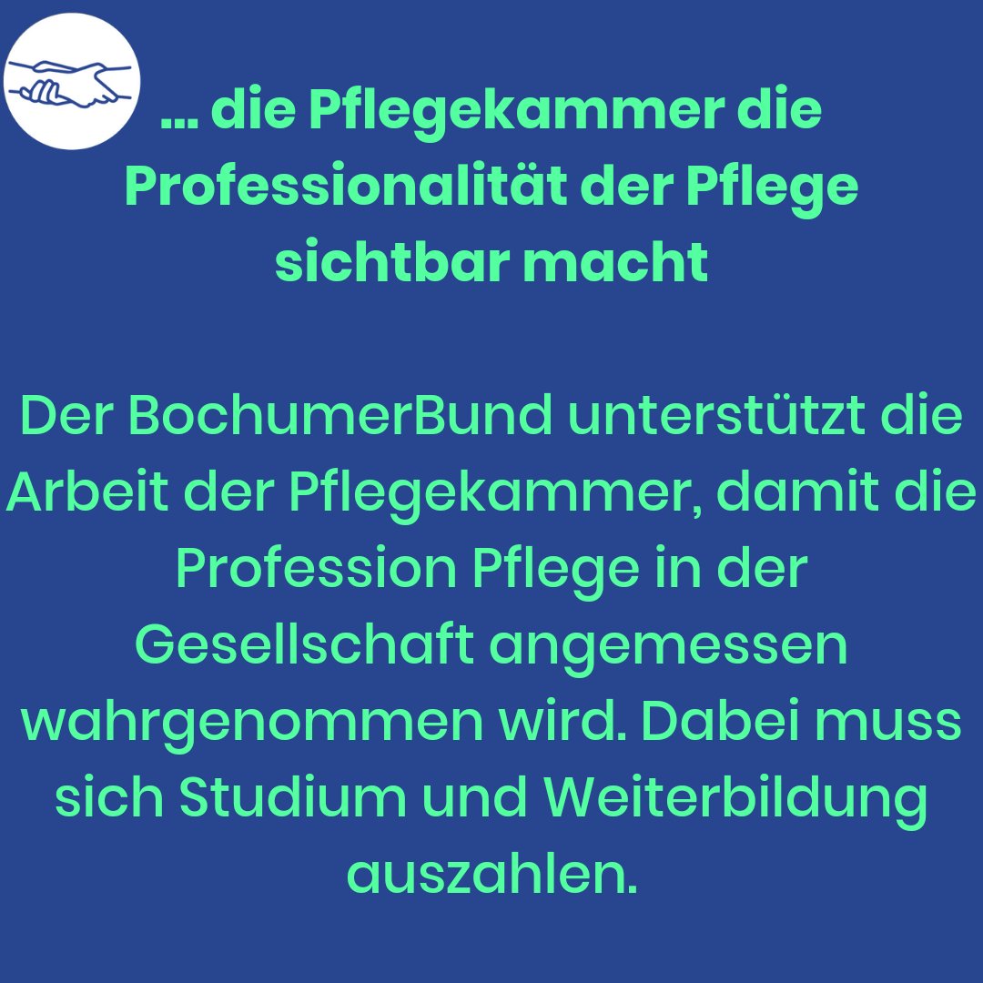PBK_BB's tweet photo. Wir wollen in die Kammerversammlung, weil...
... die Pflegekammer die Professionalität der #Pflege sichtbar macht.
Der #BochumerBund unterstützt die #Pflegekammer, damit die Profession in der Gesellschaft angemessen wahrgenommen wird. Studium & Weiterbildung muss sich auszahlen. https://t.co/0C4N9xEnfh