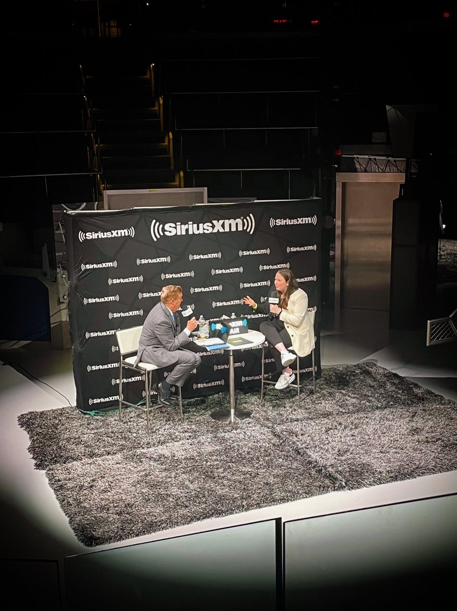 sophieberen's tweet photo. Had so much fun on @SXMPOTUS with @SteveScully! We talked about all things navigating difficult conversations, #GenZ, and whether I want to run for office one day 👀 Nothing like recording in front of a live audience! Thank you for having me #UnCon22 https://t.co/o0dUy2ZthR