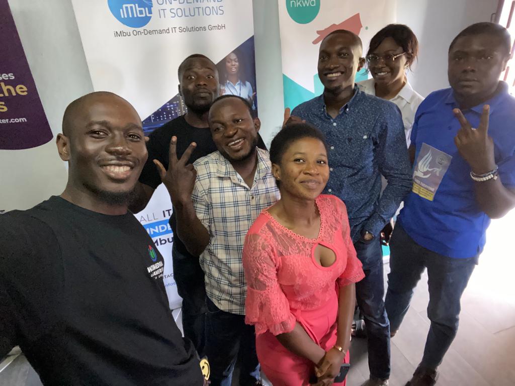 WikimediaCM's tweet photo. After work session, it's time to smile.  #WikiKwatt project is launched. cc @ActivSpaces Buea. 
@Wikimedia https://t.co/tLRHyR2NNw