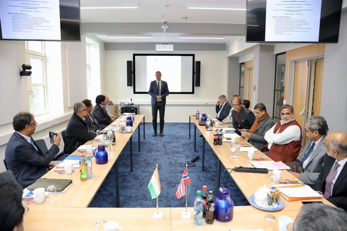 venurajamony's tweet photo. Discussions with Martime research institutions at the Nansen Center, Bergen.
#norway #Nansen #nansencenter #bergen #keraladelegationinnorway #pinarayigovernment #CMOKerala #Pinarayi #LDFGovernment #investinkerala #PinarayiVijayan https://t.co/bMTYOceGtG
