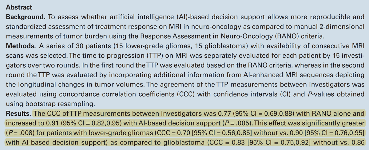 AlyRad_ai's tweet photo. More quality validation @NeuroOnc of why @Neosoma_ai externally validated (4sites), generalizable and FDAcleared HGG AI is needed in #clincial care and trials. @Radiology_AI
Currently active in clinical trials and sites.
Contact: john.liedtky@neosomainc.com for info and demo. https://t.co/4ihqMps3Vo