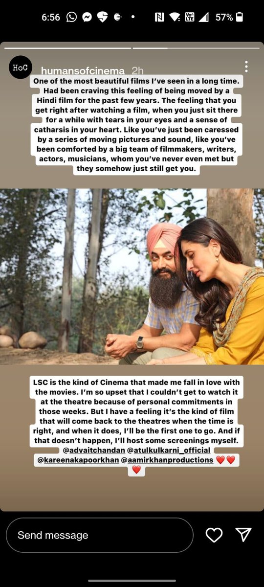 Sayanta67220038's tweet photo. Some more❤️for #LaalSinghChaddha on Instagram which I wanted to share here.
Such a beautiful film crushed by negativity.Please don't repeat this mistake guys. Trust #AamirKhan
#BeYourOwnJudge.
Don't let hatred overpower you so that you fail to appreciate true beauty
#SaveYourself https://t.co/OgtUNUYR2J
