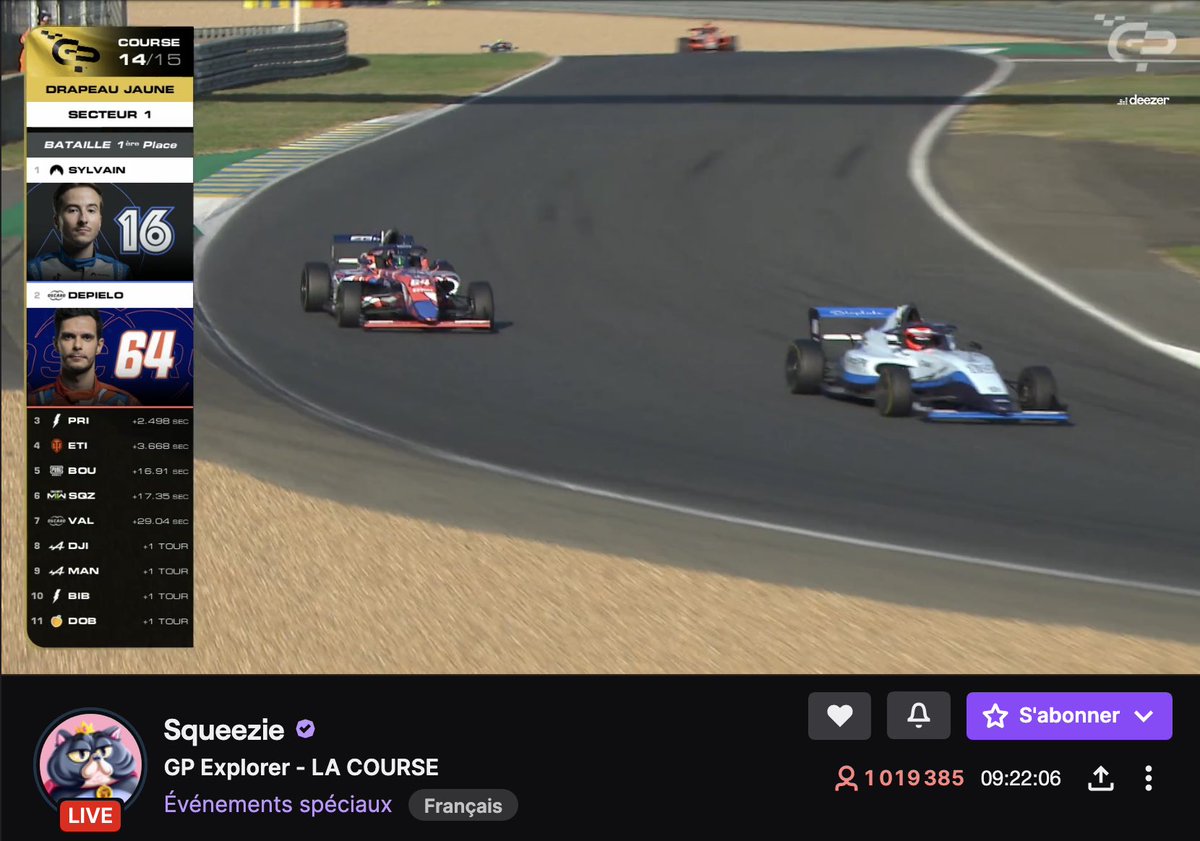 1 MILLION DE VIEWERS !🔥🏁🏎️
Tellement mérité putain #GPExplorer #Twitch <a href="/xSqueeZie/">M8 Squeezie</a>