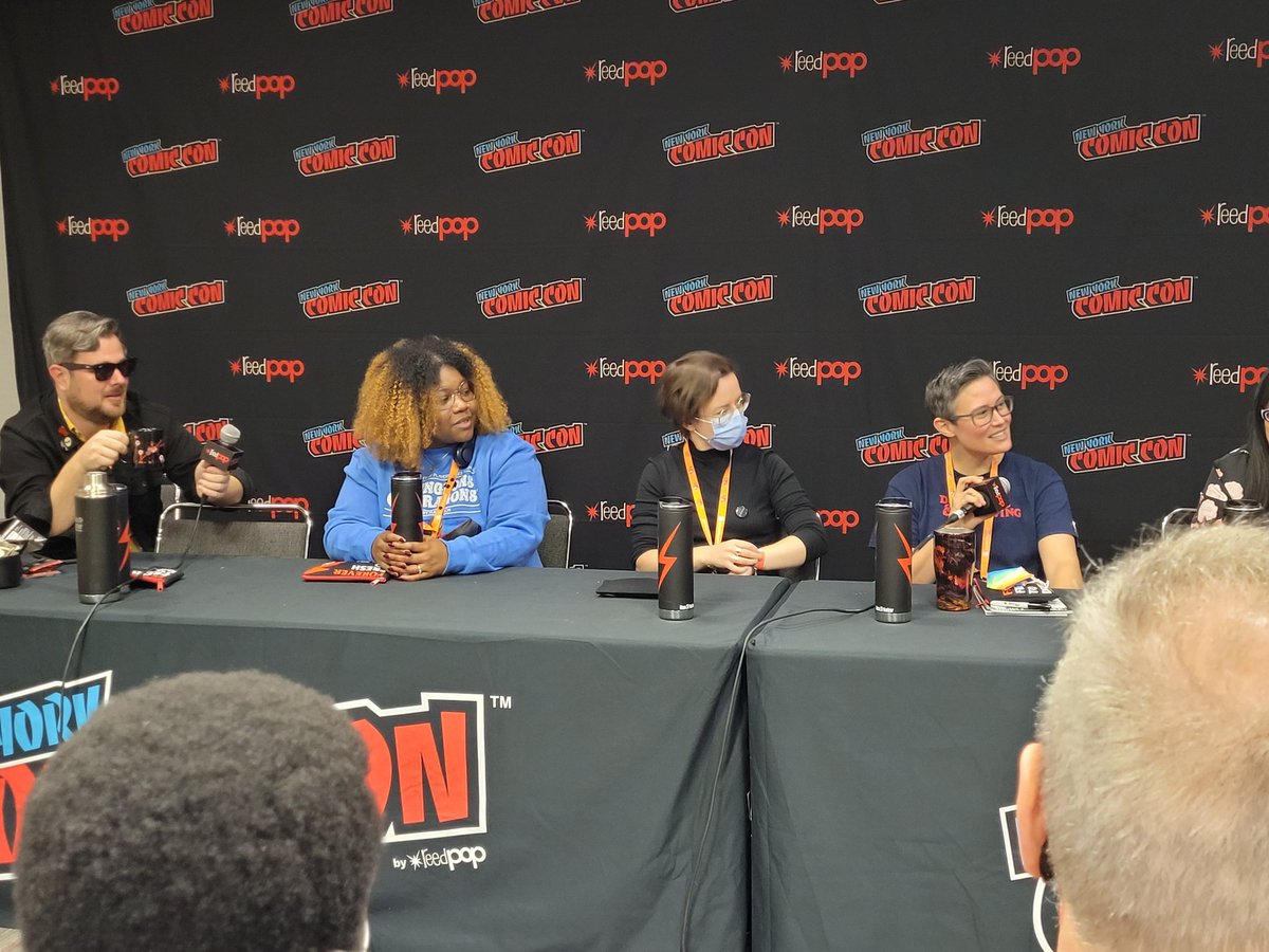 popculturesquad's tweet photo. Coffee ☕️ and Comics panel at @NY_Comic_Con. Thanks to @DeathWishCoffee for the swag. #comics . @VonGormanArt @AmyChu @tanaford @Steph_I_Will #rachelstott. https://t.co/9cMmc41Unv