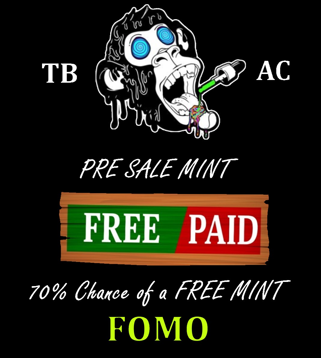 PRE SALE MINT IS OFFICIALLY OUT.

Remember buying a TBAC on pre sale gives you a 70% chance of getting your eth back.

Even more by minting a TBAC on Pre sale you get 2 tickets to the draw of prizes.

Mint now opensea.io/collection/tri…