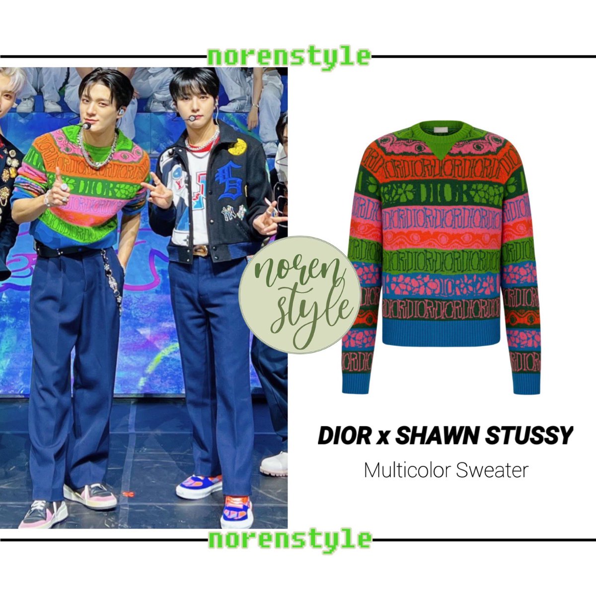 norenstyle's tweet photo. [SNS Update] 221008 - NCT Dream twitter post “💙✌️🤍

#NCTDREAM 
#Listenerschoice #Artistoftheyear 
#BestPerformer #WorldwideICON
#더팩트뮤직어워즈 #TMA 
#THEFACTMUSICAWARDS”, #JENO wearing:

#DIORxSHAWNSTUSSY Multicolor Sweater

#이제노 #제노 https://t.co/yzzgIc5ZHk