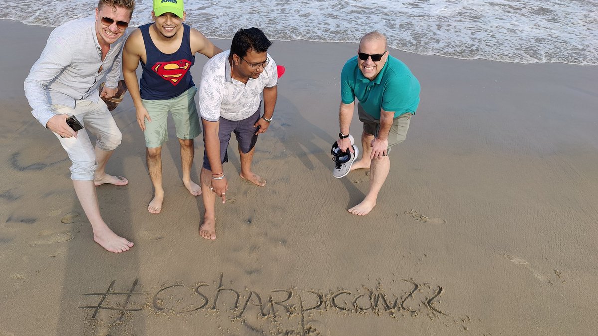 The #csharpcon22 from the #Chennai beach. We are going all North South East West in India for <a href="/CsharpCorner/">C# Corner</a> Annual Conference