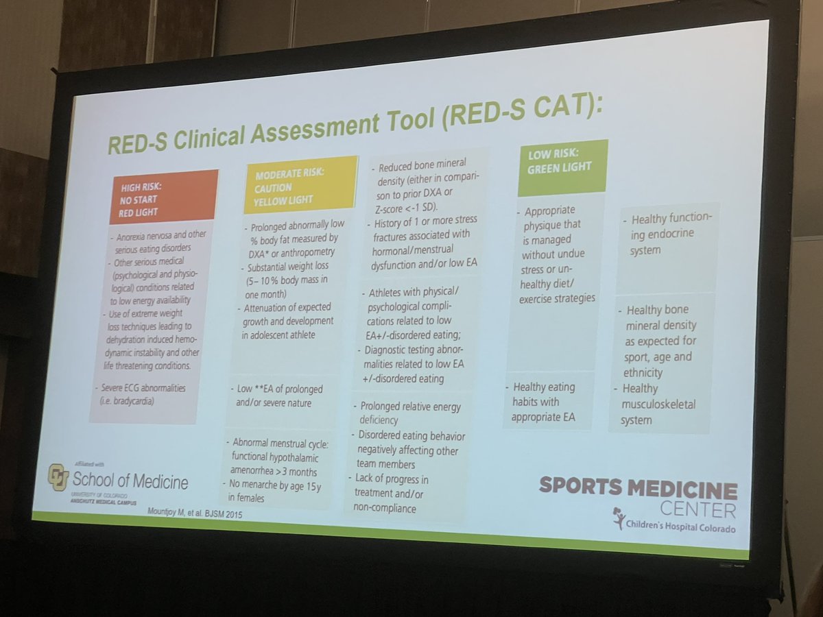 drtinamaster's tweet photo. Fantastic update on #REDS Remember to screen both your male and female athletes #AAP2022 #COSMF #SportsMedicine @AAPNews @AubreyArmentoMD https://t.co/Ints7RQLpV