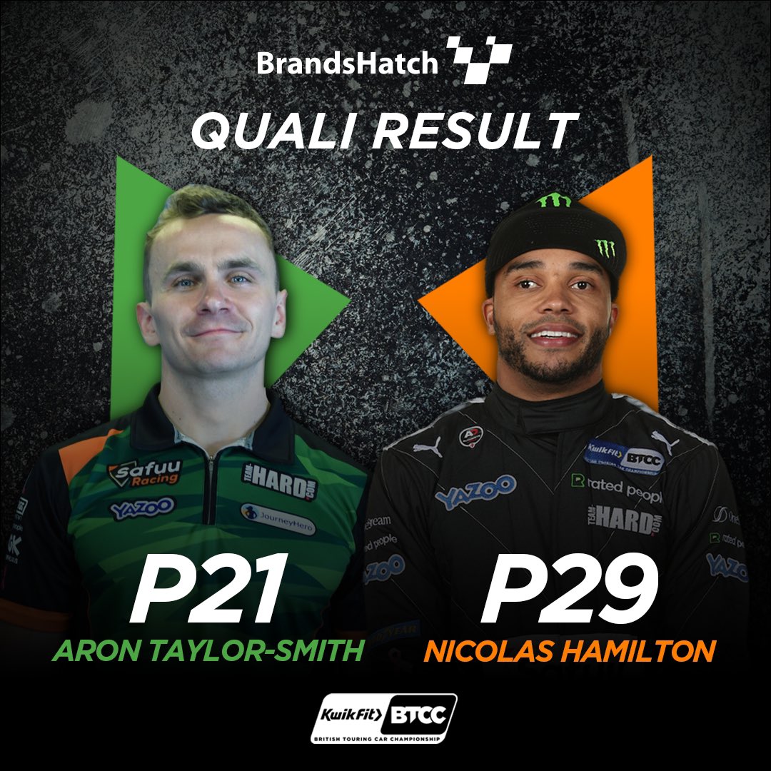 safuuracing's tweet photo. Thatβs #Quali done β
All set now for the final round of the #BTCC season tomorrow ππ§‘ #BrandsHatchGP #SRT #SafuuRacing #TeamSafuu #Nicolas28 #Aron40 @nicolashamilton @AronTaylorSmith @TeamHardRacing https://t.co/JQGRkiBR39