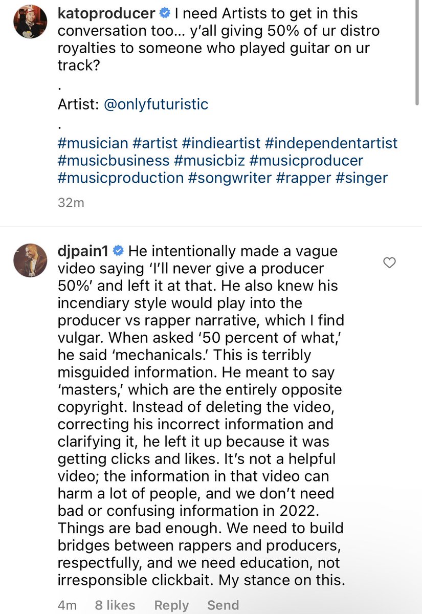 A lot of producers are upset at Futuristic for his video on how producers don’t deserve 50% of a song.

This is my official stance on his video. Content like this hurts creators.