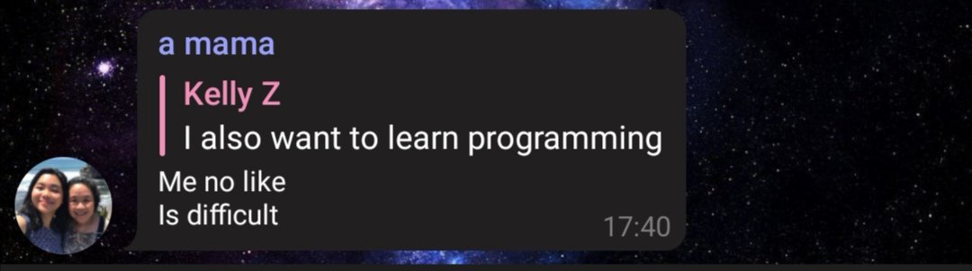 interrobangxy's tweet photo. Mom and programming are not friends 😂 https://t.co/3ItwYRMqFG