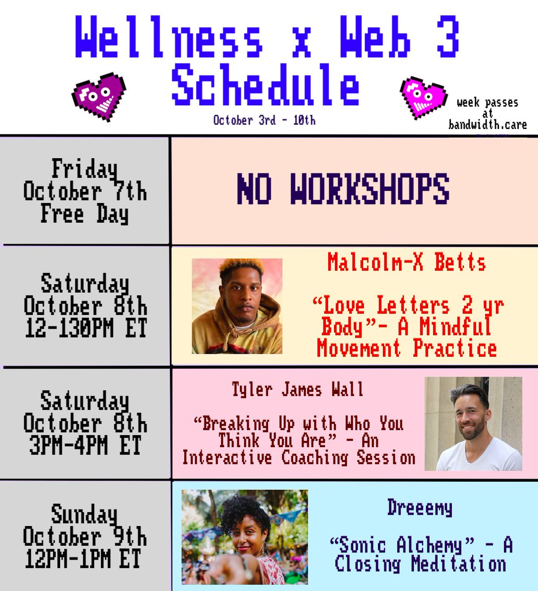 BandwidthCare's tweet photo. First workshop of this amazing "Wellness x Web 3" weekend starts in 15 minutes. https://t.co/54rU8E482K