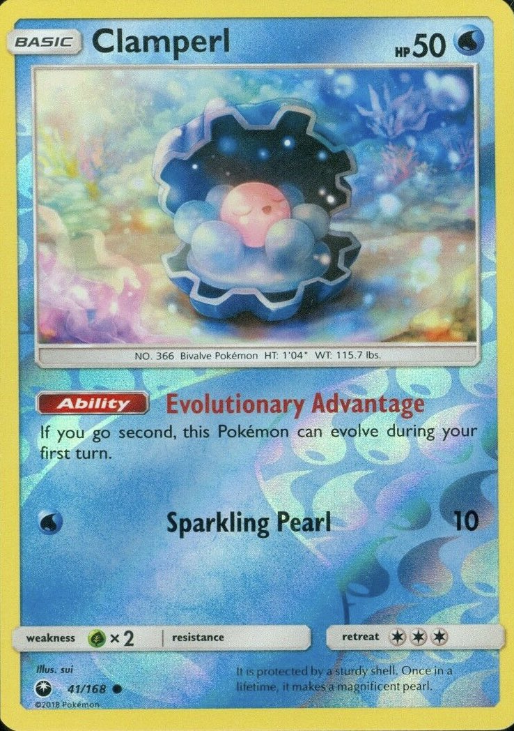 Today’s Pokemon Card of the day is Clamperl from Celestial Storm! The illustrator is sui!