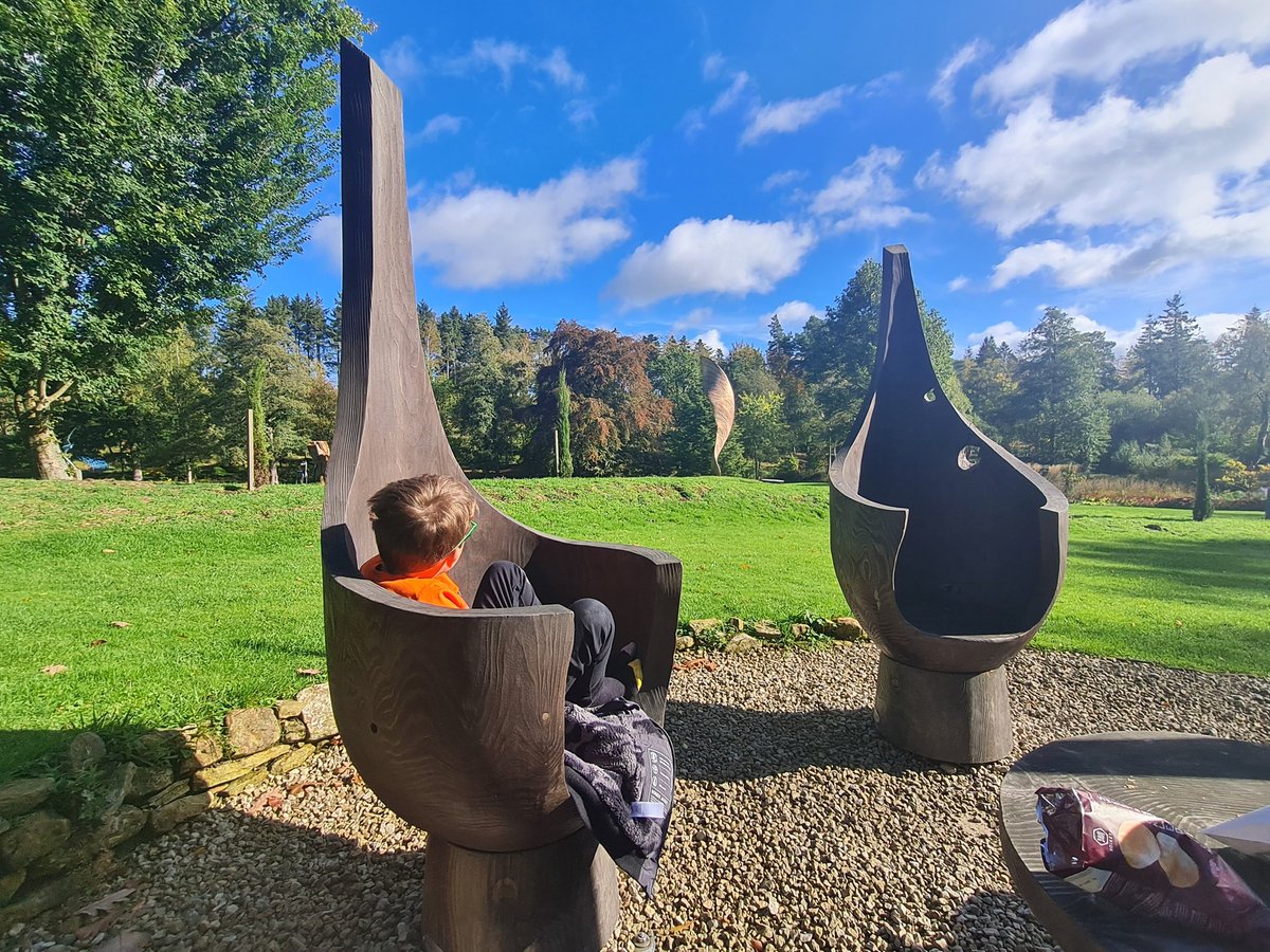 The 9yo's favourite piece though is 'Contemplation Circle' by Liam O'Neill. He likes to have lunch there and sit, snuggled up in the high-backed chairs. The chairs cocoon you, making you feel safe, yet part of the landscape. He's never calmer than when he's sat here. @The_Hutts