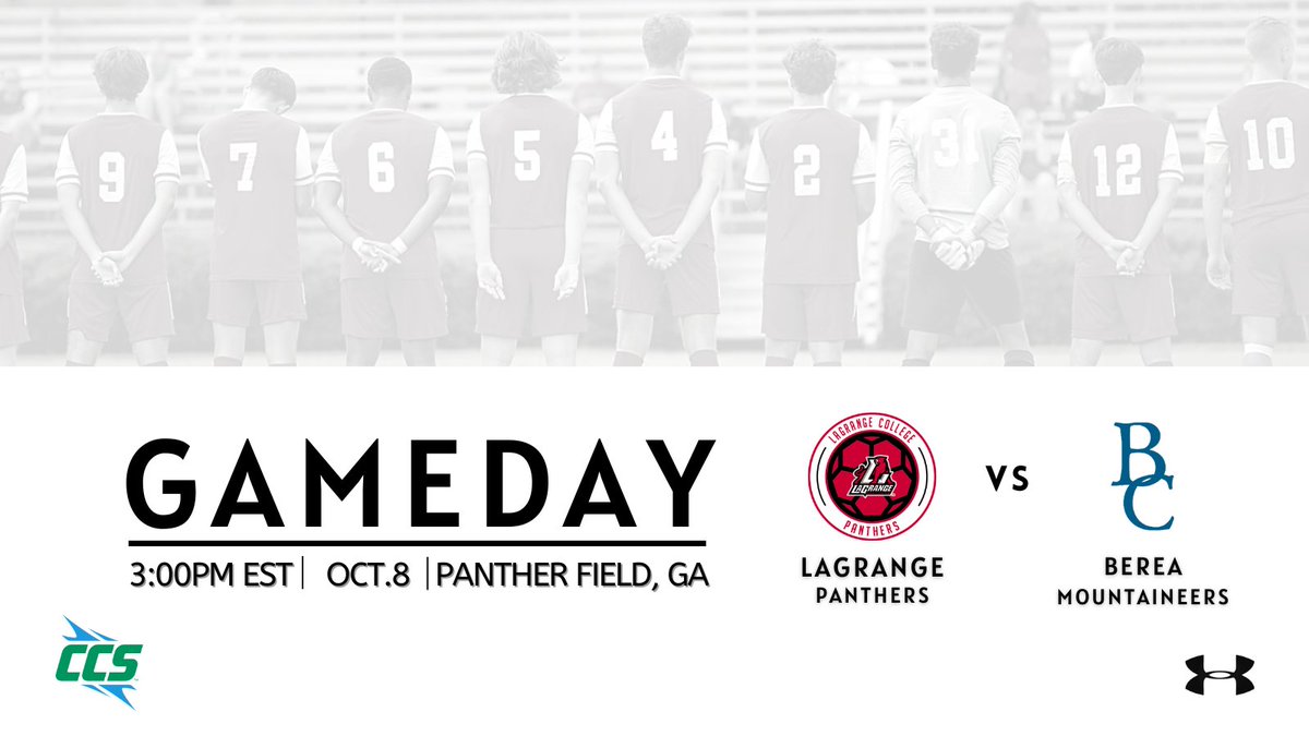 Game Day! We host Berea College for senior day in a CCS conference game at 3pm. Come out and support your panthers!

🆚: Berea College
📍: LaGrange, GA
🏟️: Panther Field
🕔: 3:00pm EST
📽️: lagrangepanthers.com/Video_streaming