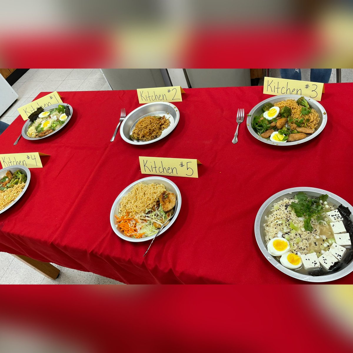 8th grade FACS competed in their ramen challenge! So much fun judging for best plating and taste! Who do you think won? 👏🏼🍽🏆 <a href="/LaraPatton1/">Lara Patton</a> <a href="/SterlingMiddle1/">Sterling MS</a>