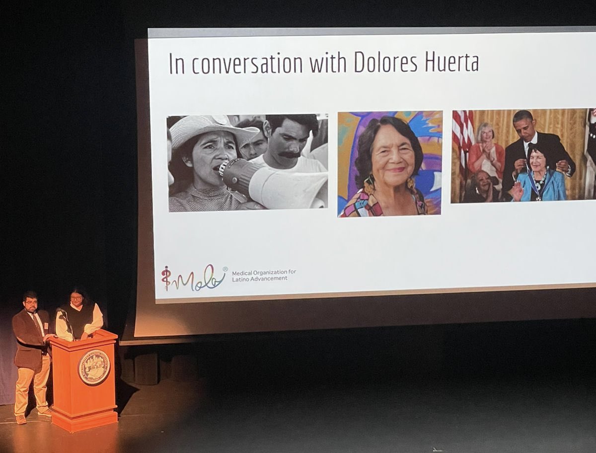 chicagomola's tweet photo. Dolores Huerta, Co-founder of the United Farm Workers Association, Dolores Huerta is one of the most influential activists (20th century), leader of the Chicago civil rights movement. Explaining about human rights for Latin community #MOLA #AbriendoCaminos #PavingNewPathways. https://t.co/fMaMrVXXpV