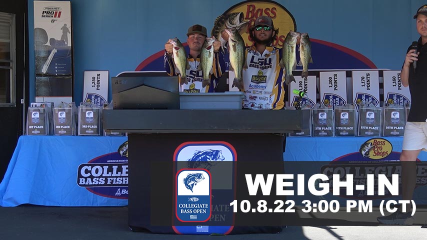 CollegiateBass's tweet photo. Live weigh-in begins at 3:00 PM today and will be streamed for free on the @OutdoorActionTV app. Download now so you're ready to watch: https://t.co/xS8ydxdRKX
#AFTCO #AFTCOOpen #TeamOutdoors #BassProShops #OutdoorActionTV #StreamTheOutdoors #DownloadNow #WeAreCollegiateBass https://t.co/C9SxpegAer