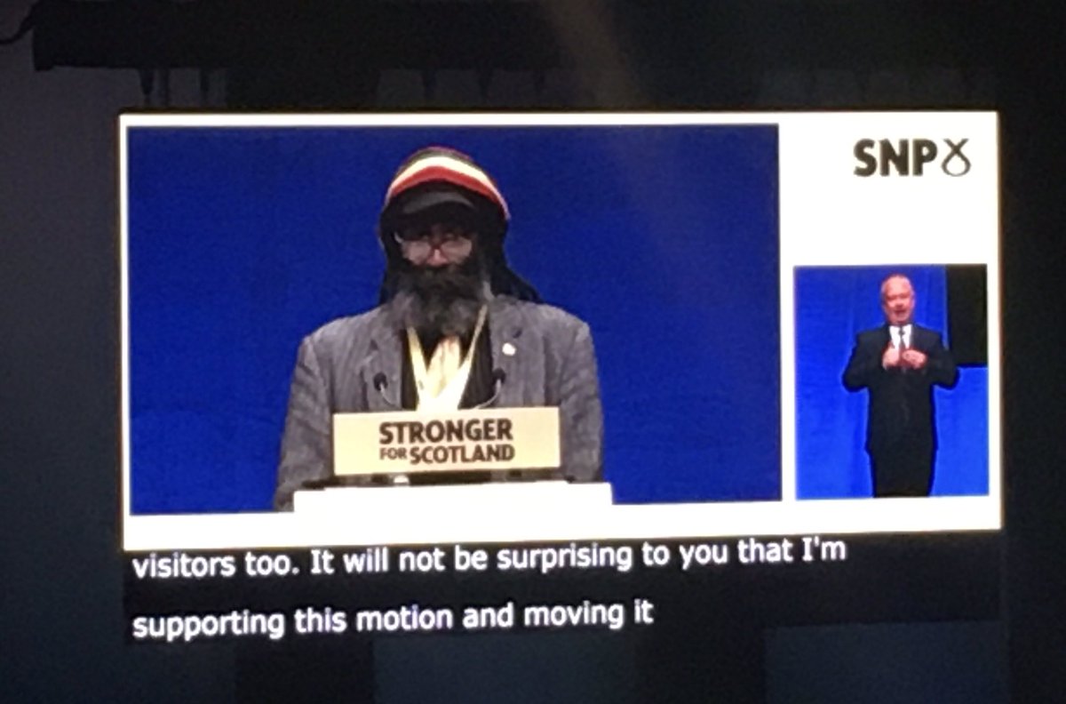 SNP_Socialists's tweet photo. SNP Socialists’ co-convener @CllrGrahamC speaking powerfully against the UK govt’s appalling and racist immigration detention policy. #CloseDungavel #SNP22 https://t.co/pCpVC9a1J7