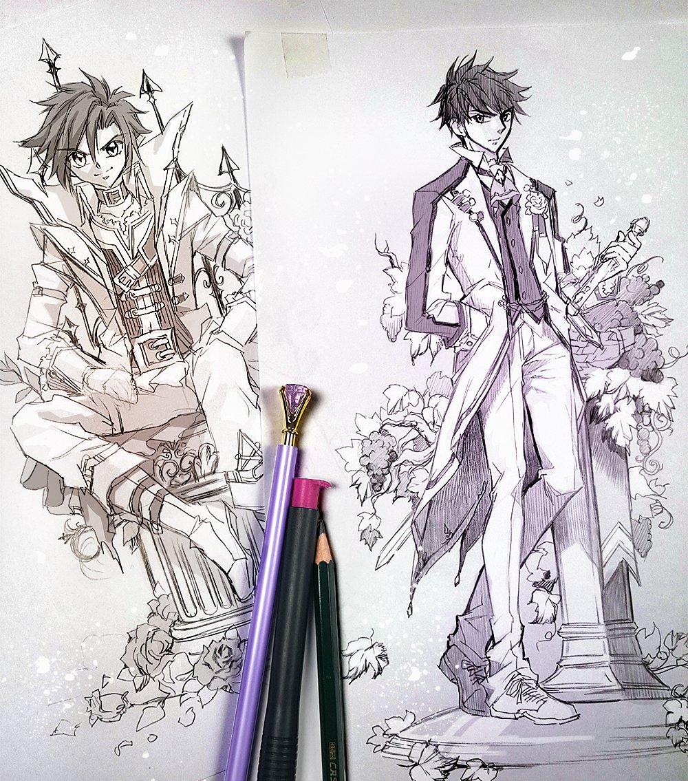 Manga_Nashi's tweet photo. New concept drawings of some other merch i plan for the relase of Sometimes she's the Light Volume 3. Hope you like Verdun and Sho 😉
#originalcharacterart #mangaart #manga #mangastyleart #comic #drswing #sketchdrawing #conceptdesign https://t.co/kyZyndSghF
