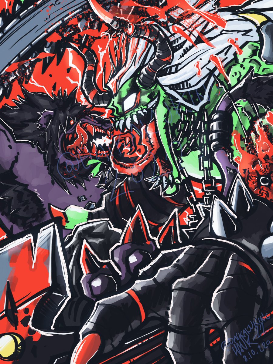 daiKaijuKing's tweet photo. Ogremon (X-Antibody) VS. MadLeomon (Armed Mode) 👹🦁

#Digimon #digimonfanart #fanart https://t.co/6k3LCsDqH2