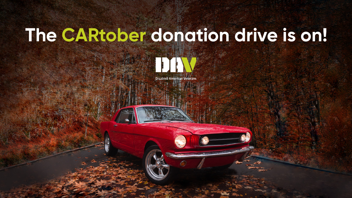 DAVHQ's tweet photo. The Cartober donation drive is on! Make this October, Cartober, when you donate a car, truck, RV, or boat to DAV. Learn more https://t.co/aEepZi7rmW.
#KeepThePromise #VeteransSupport #CarsForDAV https://t.co/CpwCeZW2mt