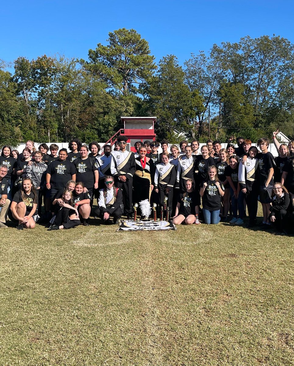 dan_seaborn's tweet photo. BB Comer Marching Sound of Gold score results from the Race City Marching Competition. Band - Superior, Percussion-Excellent, Drum major Superior, Colorguard- Superior and Best in Class #dedicated #bbcmhs #LeadingTheWay https://t.co/wHIwC7hTQW