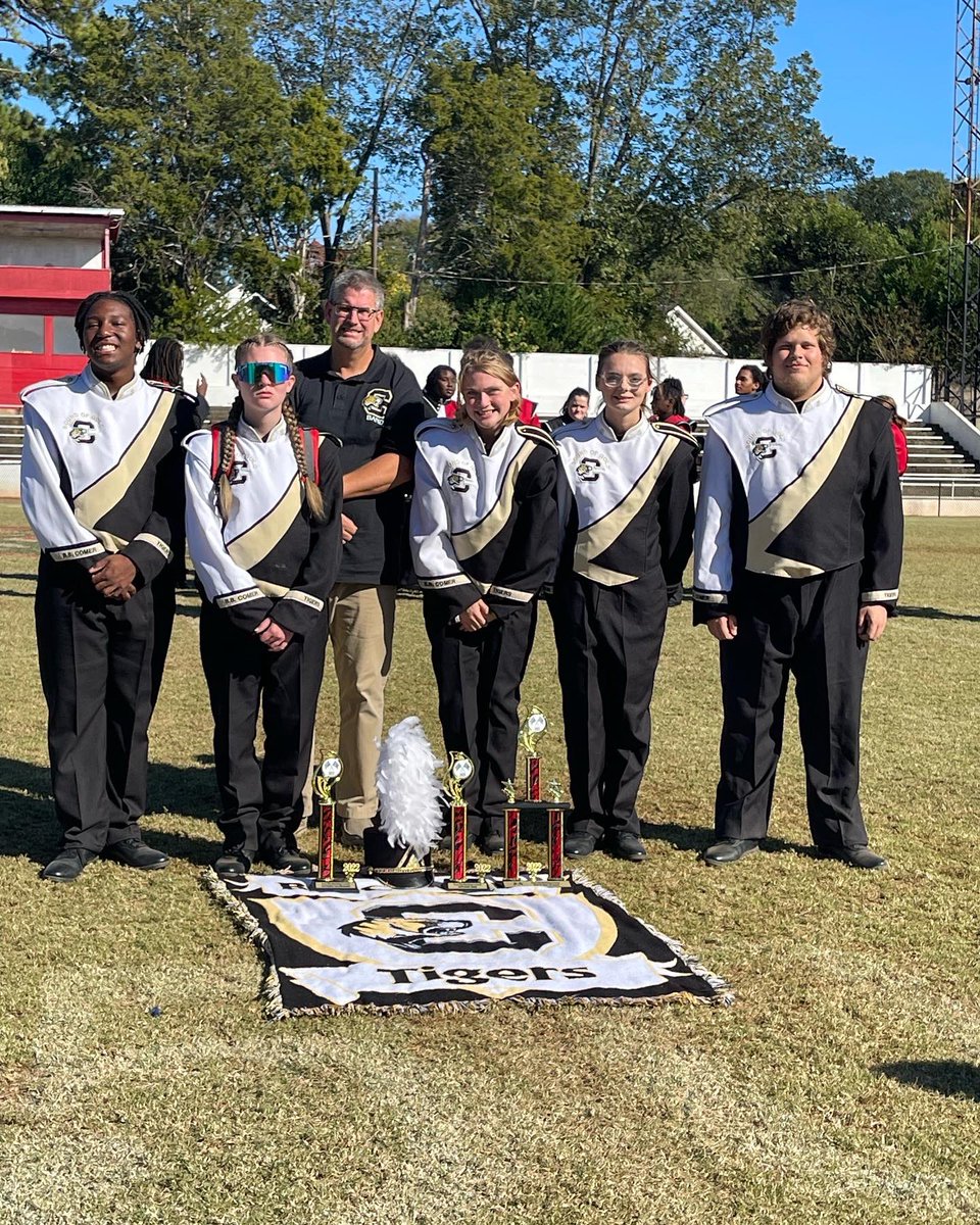 BB Comer Marching Sound of Gold score results from the Race City Marching Competition. Band - Superior, Percussion-Excellent, Drum major Superior, Colorguard- Superior and Best in Class #dedicated #bbcmhs #LeadingTheWay