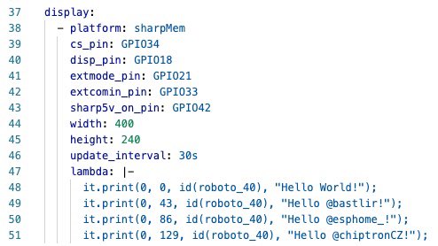 skaldo91's tweet photo. #DnesBastlim Refreshing my C++ and Python skills by drafting @esphome_ support for #SharpMemoryDisplay from @Bastlir.
I must admit, @esphome_ internals are very well architected and the DX is on pretty high level, kudos! https://t.co/U7Kl9aPdxT