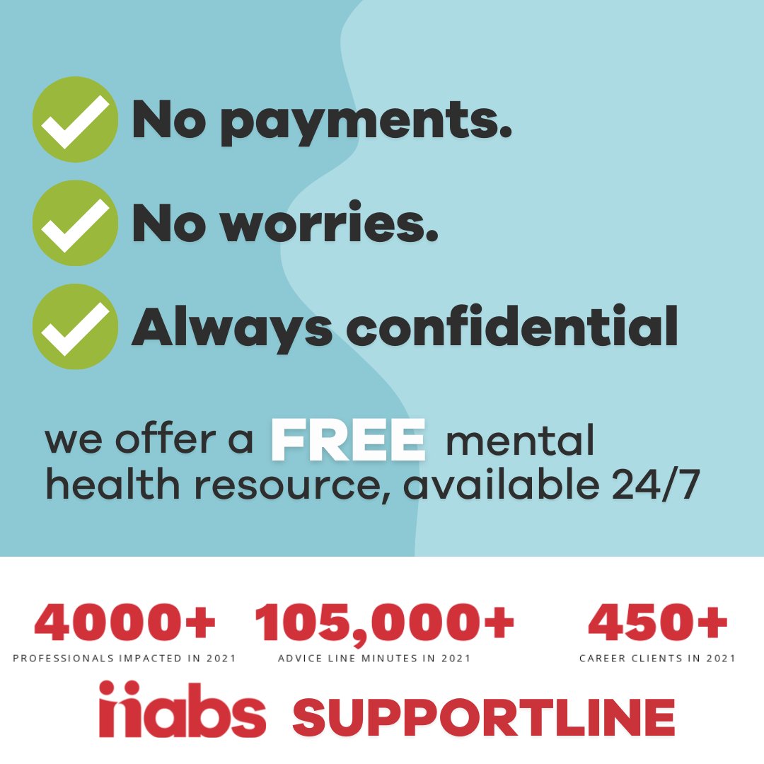 nabs offers a suite of services that starts with the nabs supportline which is a service accessible 24/7/365 which is professionally run, confidential and completely free and available to all professionals in the media, marketing and communications industry. ❤️