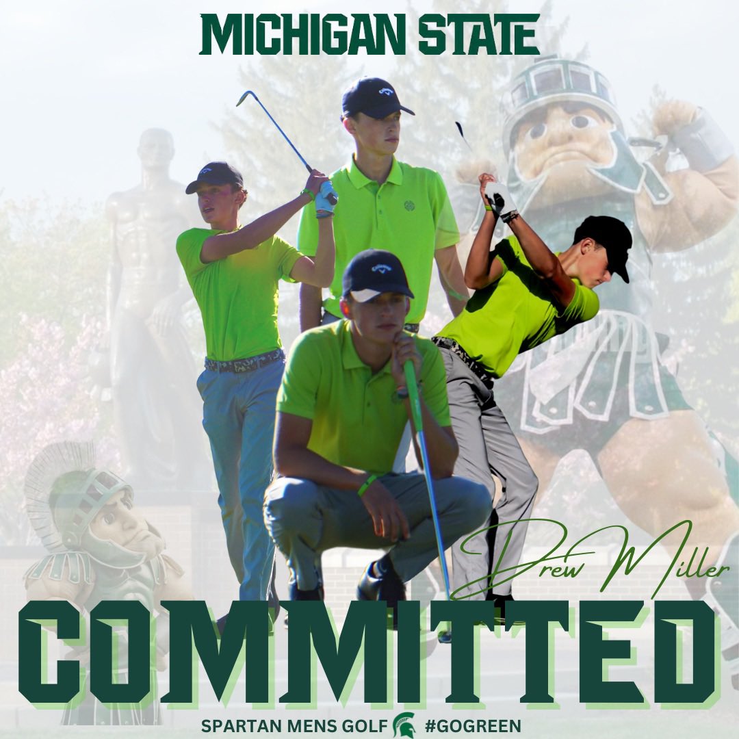 DrewMillerGolf's tweet photo. Excited to be a Spartan! #GoGreen https://t.co/ajk1JCfA4G