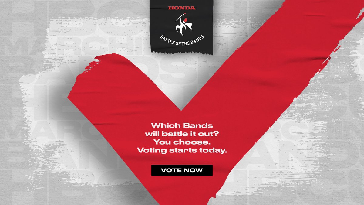 WSSURAMS's tweet photo. Which bands will battle it out? You get to choose! Send #WSSU's Red Sea of Sound to Honda Battle of the Bands (HBOB) on February 18, 2023. VOTE for Winston-Salem State University right now... Vote every day thru Oct 31. Winners announced Nov 19... https://t.co/QdQXbJ6HkT https://t.co/qyEoBwg80K