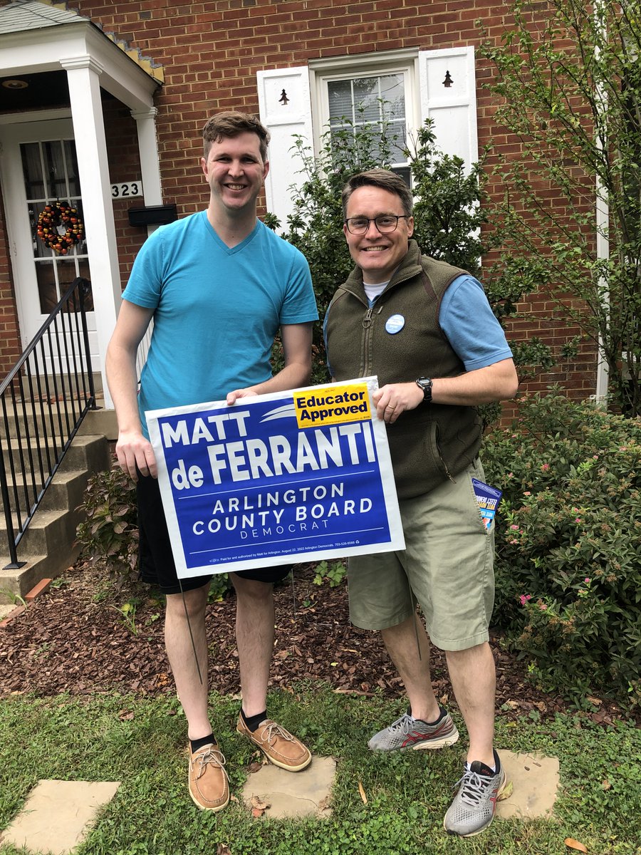 51 doors today. Grant Haver is one. He took a yard sign as did two others. Paws on Pike. Fired up, ready to work. 1 month. What role will you play in the history we write in 2022? Will you work for a more just Arlington? Virginia? Will you have voted early if able & willing?