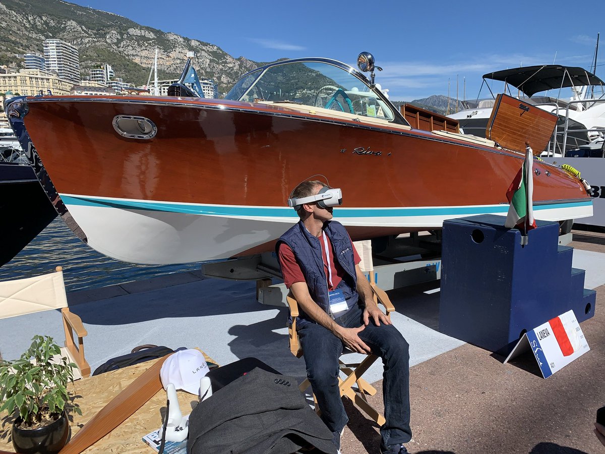 ChrisClavelMC's tweet photo. 🇲🇨🛥The #monacoyachtshow 2022 is now in the rear view mirror, what an amazing show.
100% electric boats, #Laneva is now proposing electric #retrofits of classic boats.
Our VR partners from Ireland showcased #yachting related creations.
#monaco #virtualtraining #mys2022 https://t.co/ffivF8NcQi