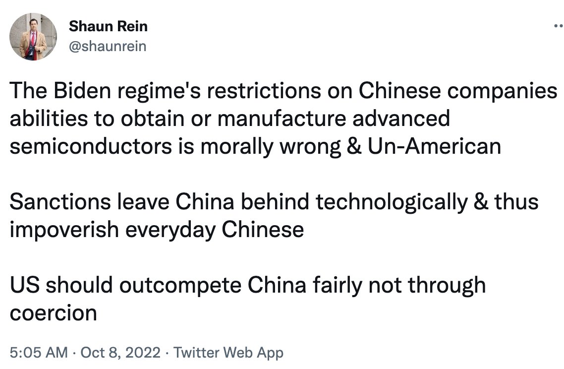 Of course the below is a joke when China doesn't allow all sorts of foreign companies to compete and it steals IP from most others. But as I'm a lying pscyhopath (thrice-diagnosed), I just don't care.