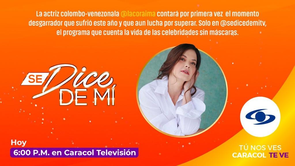 La protagonista de la famosa novela venezolana Kassandra, @lacoraima estará hoy contando su verdadera historia en @sedicedemitv, el programa que muestra la vida de las celebridades sin máscaras.
Está tarde a las 6:00 p.m por <a href="/CaracolTV/">Caracol Televisión</a>.