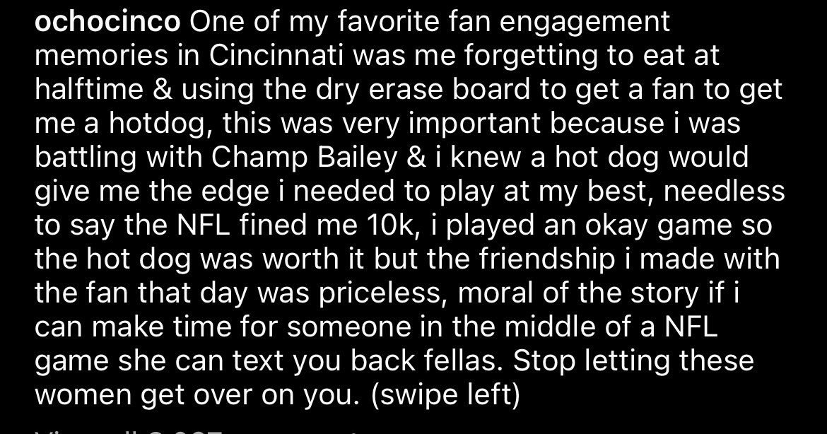 🗣 MESSAGE from <a href="/ochocinco/">Chad Johnson</a>