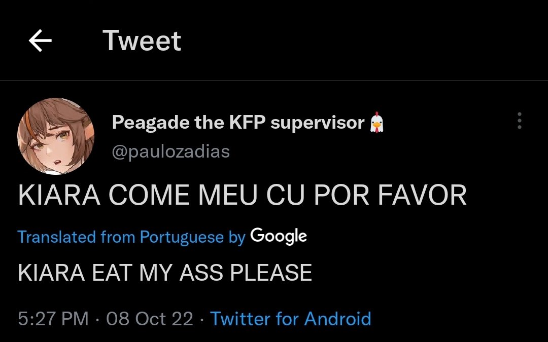 Peagade The Kfp Supervisor🐔 On Twitter Kiara Come Meu Cu Por Favor