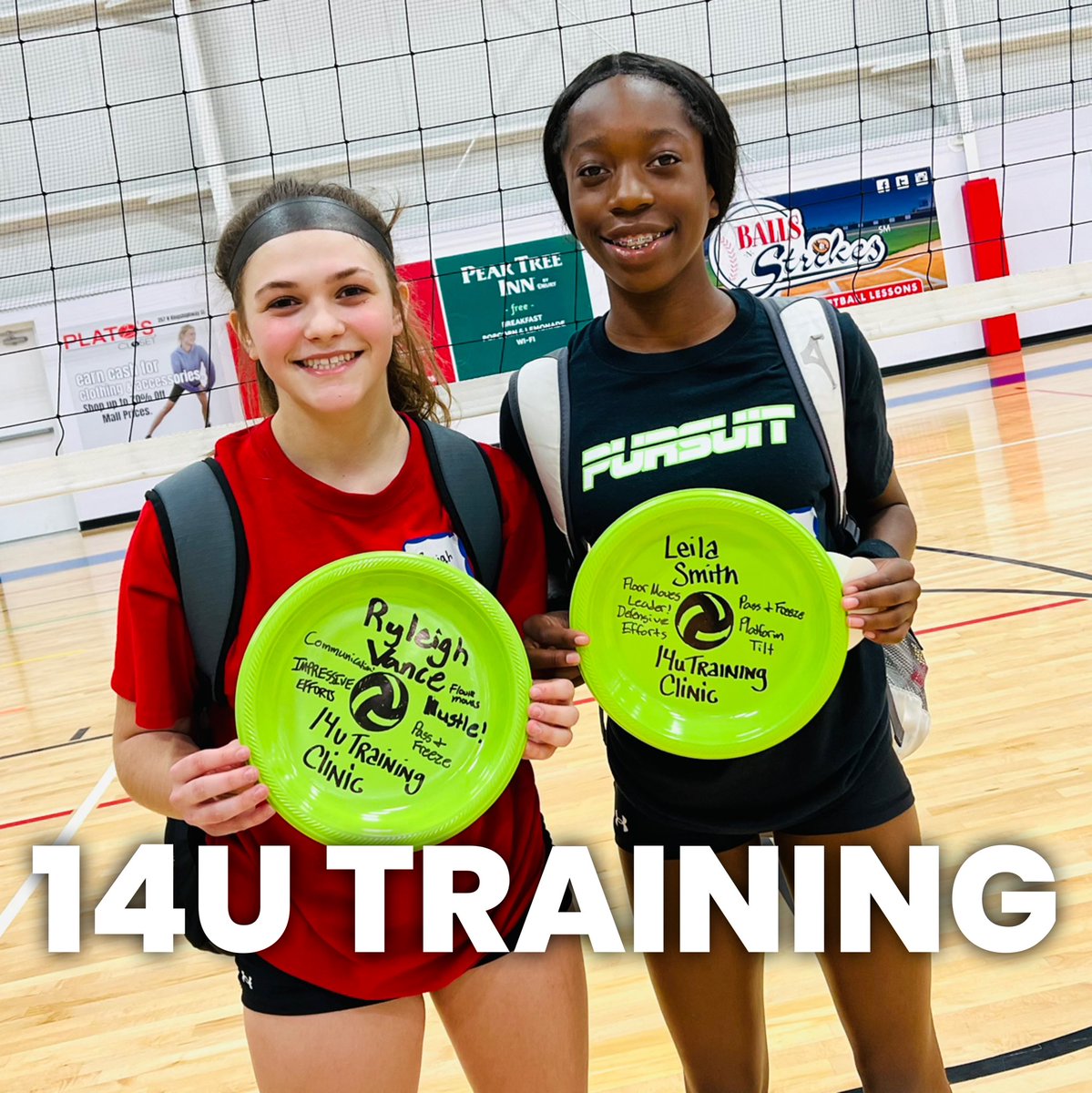 Can’t wait for this 14u season! Ryleigh &amp; Leila are absolute studs on defense! We are Impressed! #pursuitplateaward #pursuitclinics #pursuitvolleyball