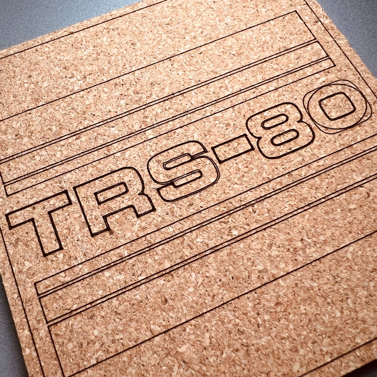 savage_smiling's tweet photo. #TRS80 laser-engraved cork coaster in the retro-computing collection, now on Etsy https://t.co/OaZ8gLor2g https://t.co/pzuPIdI4Sz