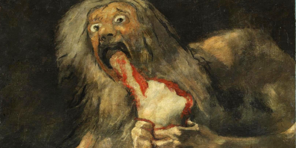 cm_agenjo's tweet photo. Hi ha imatges terrorífiques que amaguen una història. Algunes d'aquestes imatges són accessibles. Es poden descobrir i revisitar. Com "Saturn devorant un fill" de Goya i el relat amarg que Zoe Stein confessa a Nacho Sánchez quan surten del Prado en una escena clau de #Manticora. https://t.co/i9oubz5fr1