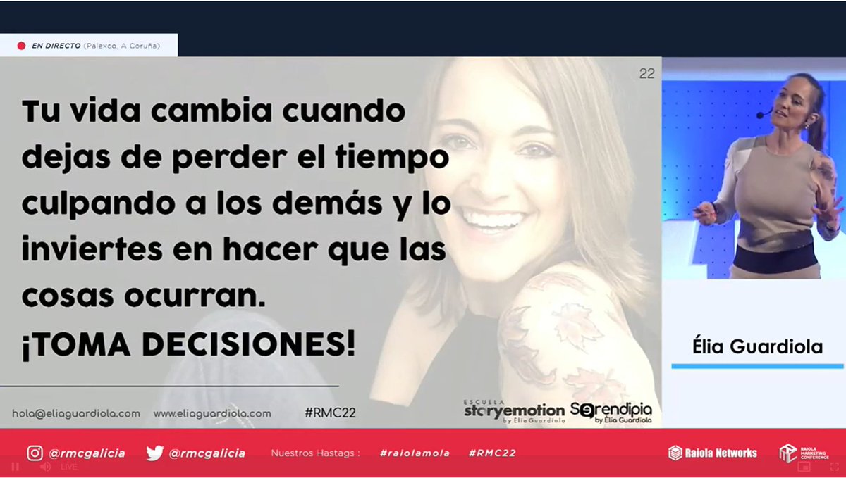 Somos la suma de los decisiones y no decisiones. Nadie decide cómo empieza nuestra historia pero si decide cómo termina....demasiado grande <a href="/EliaGuardiola/">Èlia Guardiola</a> #rmc22 #raiolamola 👏👏👏