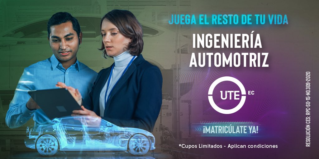 FciiUte's tweet photo. #AutomotrizUTE| La pasión por los #vehículos, el estudio y diseño de sus componentes para formar a un gran profesional.
👉🏼Conoce más en: https://t.co/JOspflSThb…
𝗣𝗮𝗿𝗮 𝗶𝗻𝗳𝗼𝗿𝗺𝗮𝗰𝗶ó𝗻 𝗱𝗲 𝗲𝘀𝘁𝗮 𝗰𝗮𝗿𝗿𝗲𝗿𝗮:
📞 Contacto: 098-702-3878
💻 aawm86129@ute.edu.ec https://t.co/1MAVK38fcO