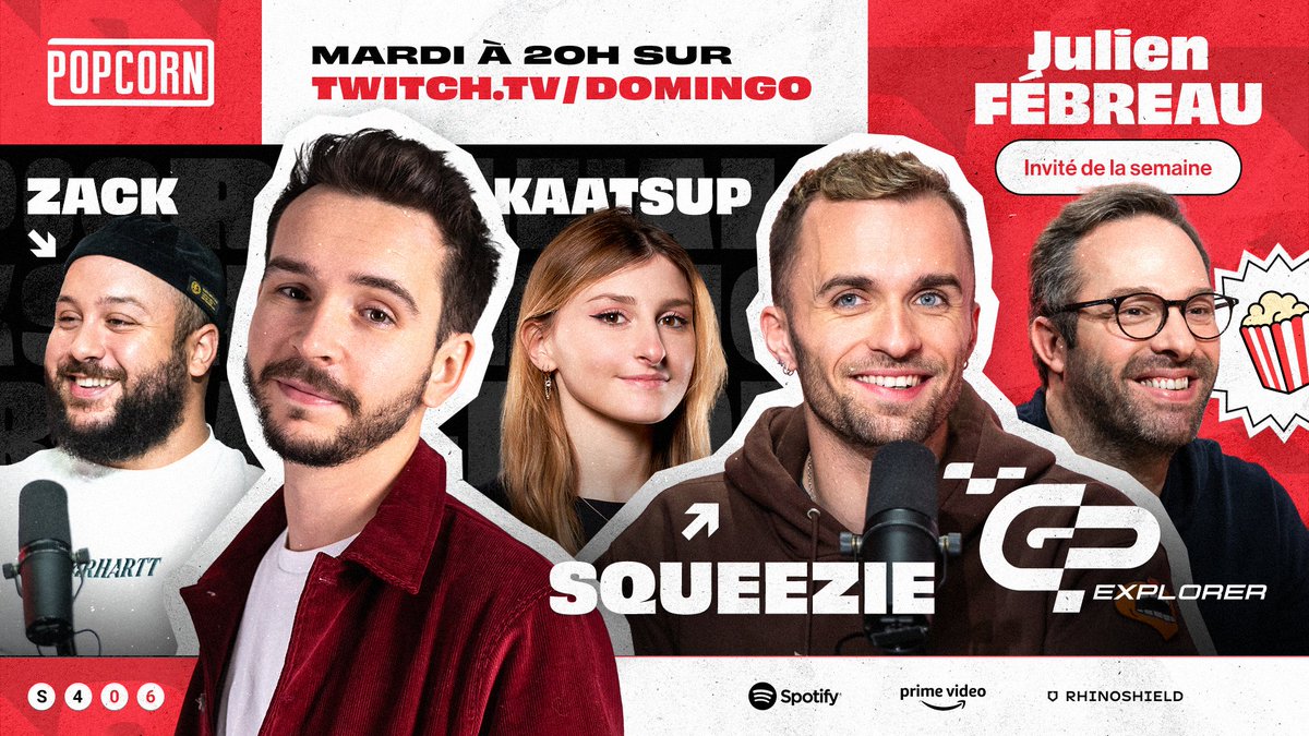 PopcornTalkshow's tweet photo. Qui dit #GPExplorer dit débrief dans l'émission mardi soir ! Et pas avec n'importe qui, puisqu'en plus de Kaatsup et Squeezie, Julien Fébreau nous fera l'honneur de sa présence 🤩 https://t.co/tNyCl0Lggx