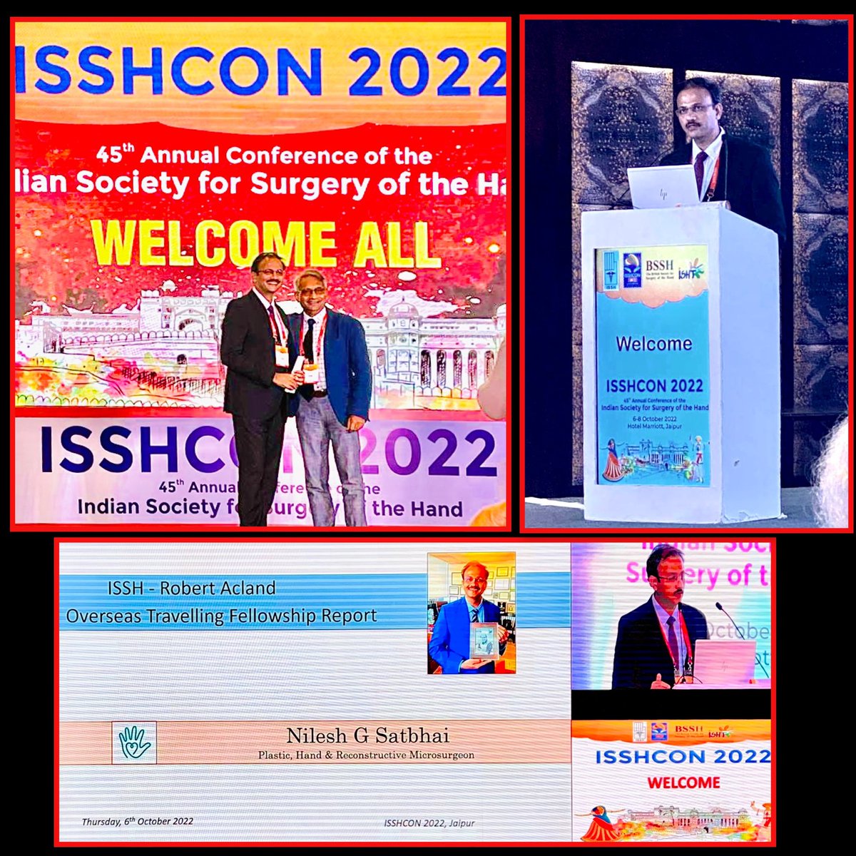 NileshSatbhai's tweet photo. #isshcon2022
#HandSurgery meeting with British Society as guest society.
Presented Robert Acland Travelling Fellowship report.
#MayoClinic #pennmedicine

Also delivered an invited talk on ‘Surgical and Rehabilitation perspectives’ of #handtransplants 

#india
#issh #bssh
#isht https://t.co/z04zVJ6E3K