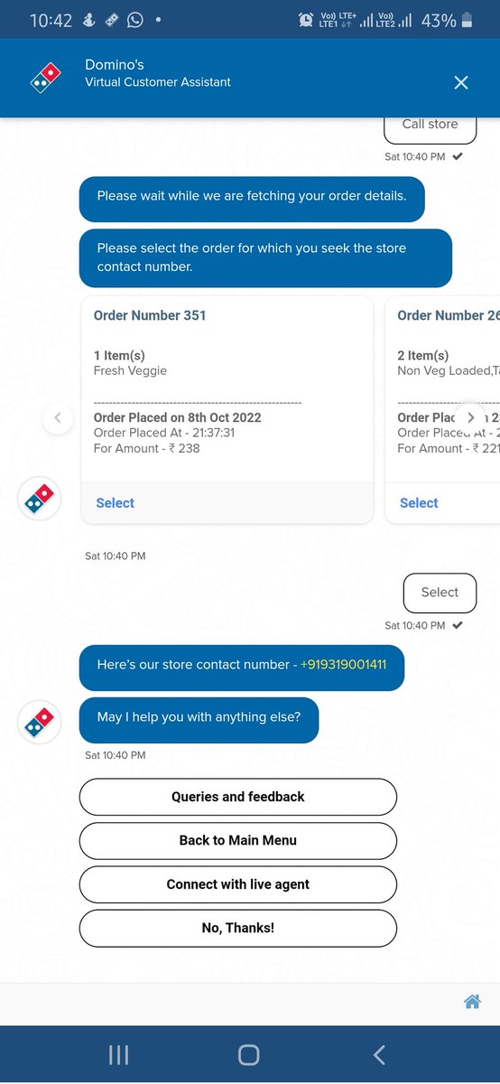 <a href="/dominos/">Domino's Pizza</a> <a href="/dominos_india/">dominos_india</a> Time is already over..but not received my order..support system is very useless..